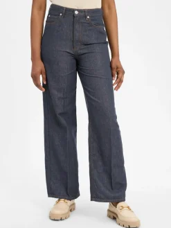Marc O'Polo Jeans|Hosen<Damen Wide Fit Jeans mit Leinen-Anteil - Tolva Long denim uni