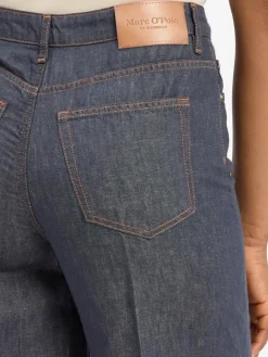 Marc O'Polo Jeans|Hosen<Damen Wide Fit Jeans mit Leinen-Anteil - Tolva Long denim uni