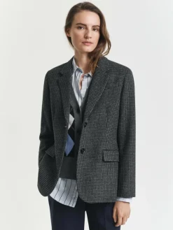 Gant Blazer|Jacken & Westen<Damen Wollblazer grau schwarz kariert