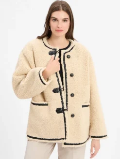 Marie Lund Jacken & Westen<Damen Wolljacke beige uni