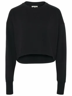 Detto Fatto Sweatshirts & Sweatjacken<Damen Yoga-Sweatshirt schwarz uni