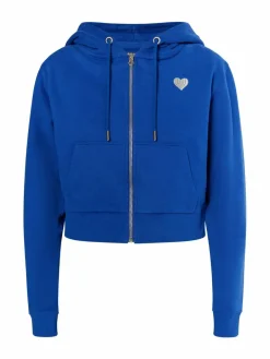 MyMo Sweatshirts & Sweatjacken<Damen Zip Hoodie cropped blau uni