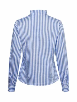 Franco Callegari Blusen<Damenbluse hellblau weiß gestreift