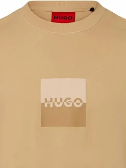 HUGO Shirts<Dusplit beige bedruckt