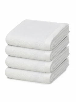 Vossen Heimtextilien<Gästetuchset 4-teilig - Vegan Life weiß uni