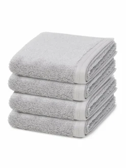 Vossen Heimtextilien<Gästetuchset 4-teilig - Vegan Life hellgrau uni