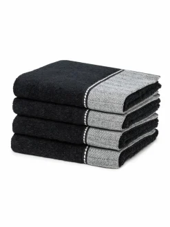 Möve Heimtextilien<Handtuchset 4-teilig - Brooklyn schwarz uni