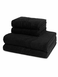 Ross Heimtextilien<Handtuchset 4-teilig - Cashmere feeling schwarz uni