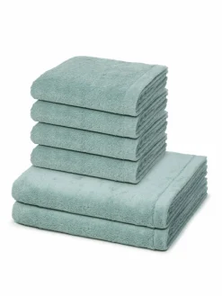 Cawö Heimtextilien<Handtuchset 6-teilig - Lifestyle grün uni