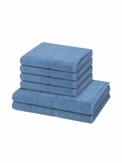 Möve Heimtextilien<Handtuchset 6-teilig - Pearl blau uni