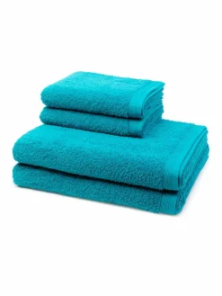 Möve Heimtextilien<Handtuchset 4-teilig - Superwuschel türkis uni