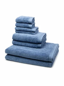 Möve Heimtextilien<Handtuchset 8-teilig - Superwuschel blau uni