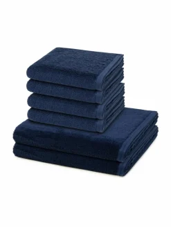 Vossen Heimtextilien<Handtuchset 6-teilig - Vegan Life blau uni