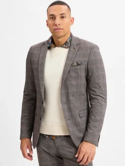 Finshley & Harding London Baukasten-Anzüge<Harren Baukasten-Sakko - Brixdon braun hellgrau kariert