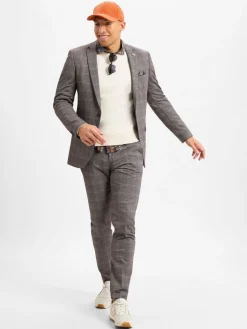 Finshley & Harding London Baukasten-Anzüge<Harren Baukasten-Sakko - Brixdon braun hellgrau kariert