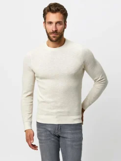 Profuomo Pullover & Strickjacken<Herren Pullover weiß meliert