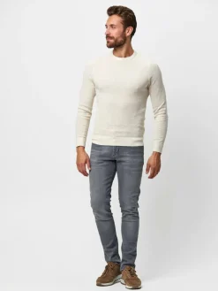 Profuomo Pullover & Strickjacken<Herren Pullover weiß meliert