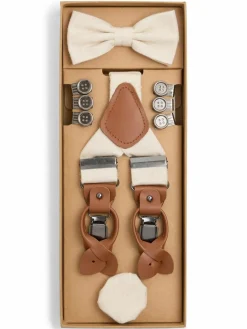 Herren Finshley & Harding London Krawatten & Fliegen|Gürtel & Hosenträger>Herren Accessoire-Set mit Leinen-Anteil