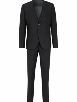 Steffen Klein Anzüge<Herren Anzug - Slim-Fit schwarz uni