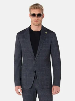 Benvenuto Anzüge<Herren Anzug - Slim-Fit blau kariert