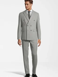 Steffen Klein Anzüge<Herren Anzug Slim-Fit hellgrau strukturiert