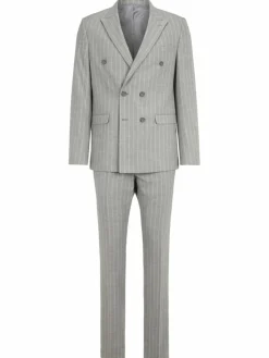 Steffen Klein Anzüge<Herren Anzug Slim-Fit hellgrau strukturiert