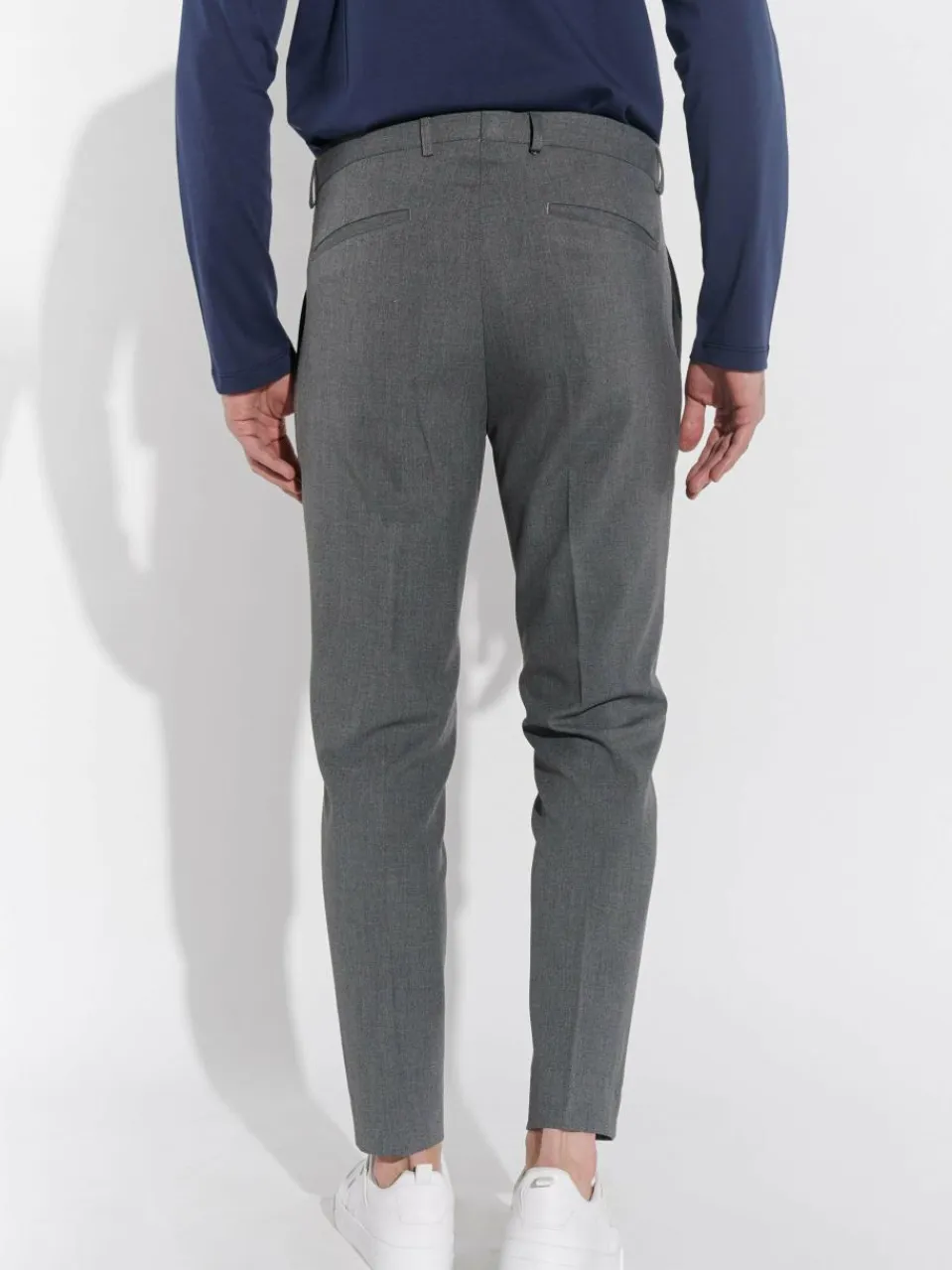 Steffen Klein Anzüge<Herren Anzughose Slim Fit grau uni