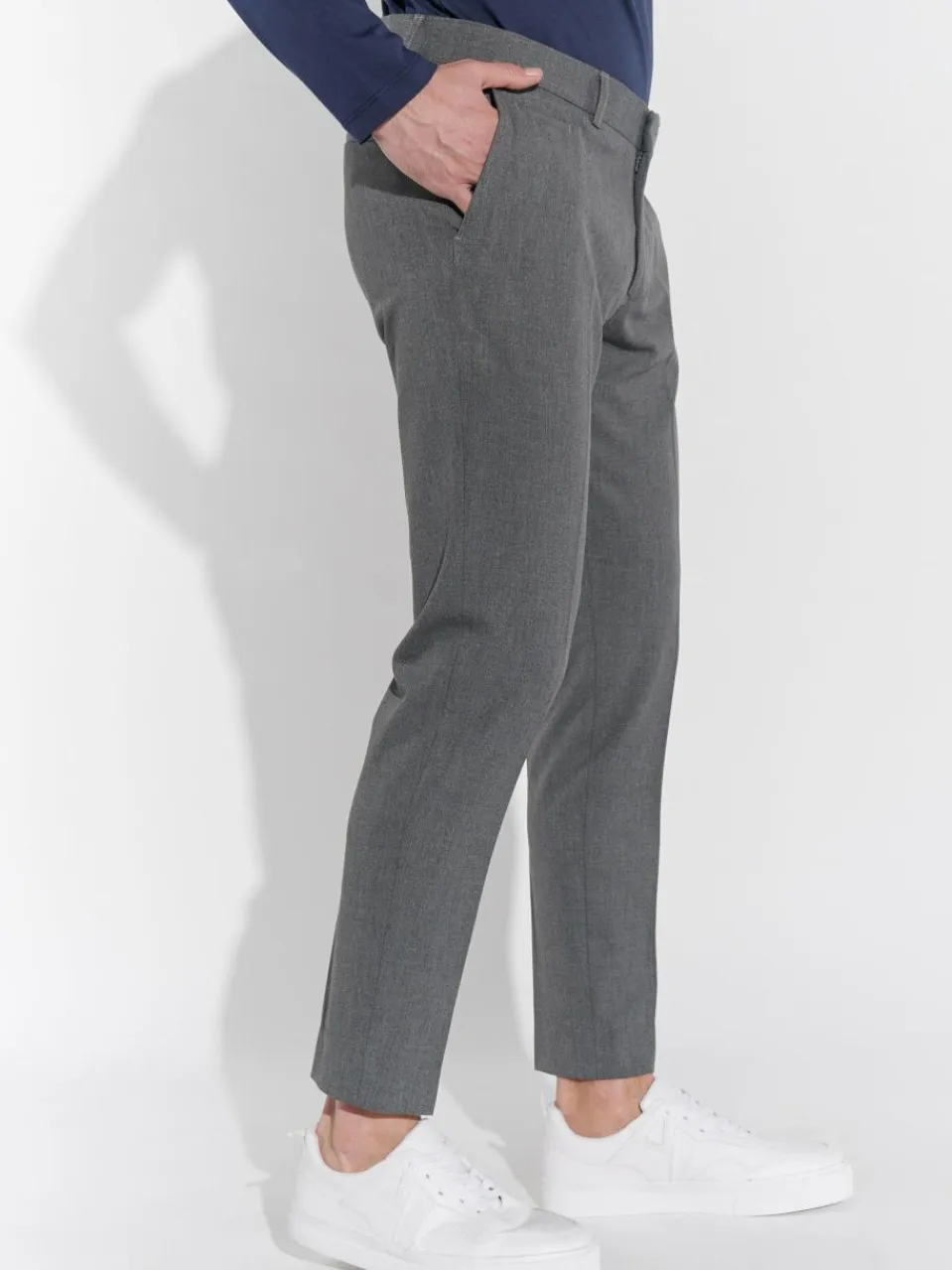 Steffen Klein Anzüge<Herren Anzughose Slim Fit grau uni