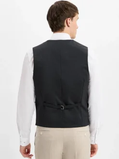 Finshley & Harding Sakkos<Herren Anzugsweste anthrazit strukturiert