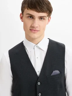 Finshley & Harding Sakkos<Herren Anzugsweste anthrazit strukturiert