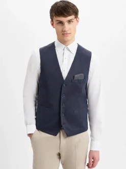 Finshley & Harding Sakkos<Herren Anzugweste marine gemustert