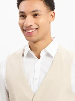 Finshley & Harding Baukasten-Anzüge|Anzüge<Herren Anzugweste - Alameda beige weiß meliert