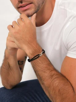 KUZZOI Schmuck<Herren Armband schwarz uni