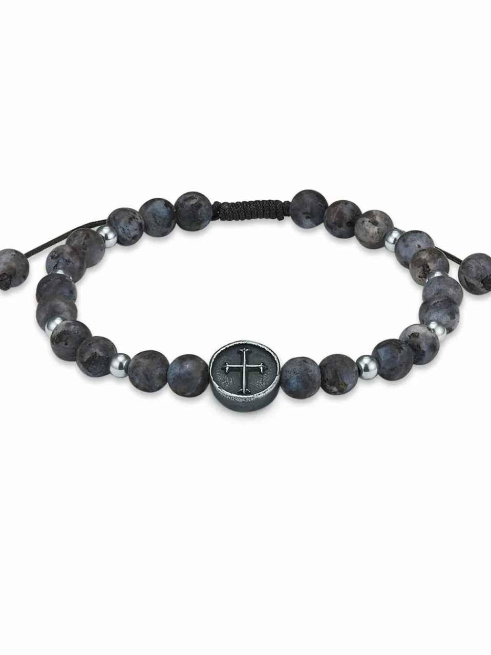 True Rebels Schmuck<Herren Armband - Kreuz grau uni