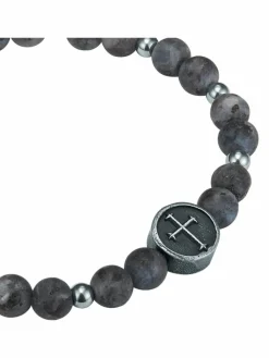 True Rebels Schmuck<Herren Armband - Kreuz grau uni