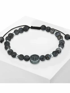 True Rebels Schmuck<Herren Armband - Kreuz grau uni