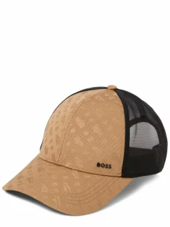 BOSS Mützen & Caps<Herren Baseballcap - Zed Trucker camel schwarz gemustert