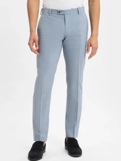 Finshley & Harding Hosen|Baukasten-Anzüge<Herren Baukasten--Abzughose mit Schurwoll-Anteil - Mitch blau hellblau gemustert