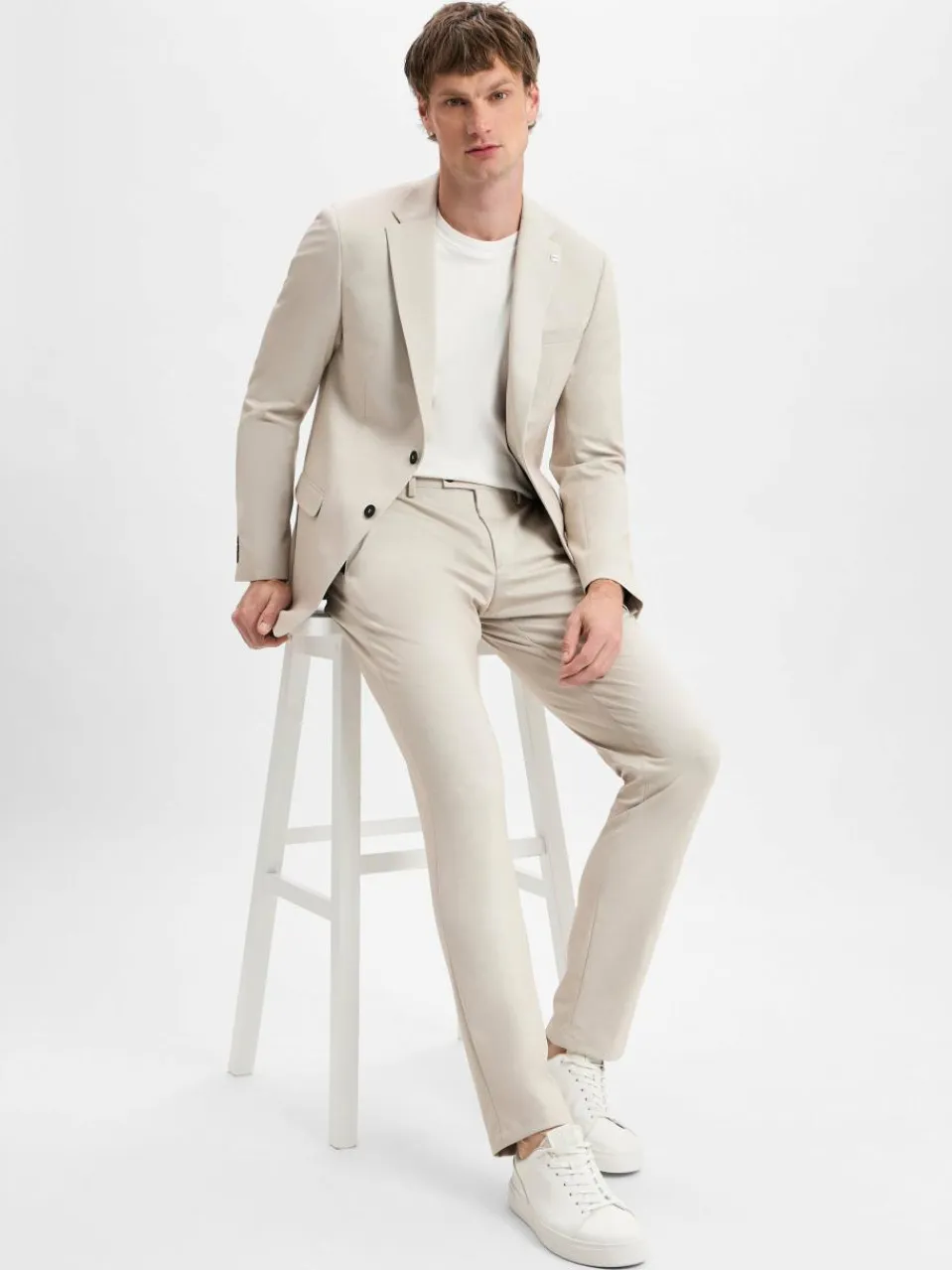 Digel MOVE Sakkos|Anzüge<Herren Baukasten-Anzugsakko - Anello beige meliert