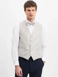 Digel Baukasten-Anzüge|Anzüge<Herren Baukastenanzug-Weste - Lambert hellgrau beige gemustert