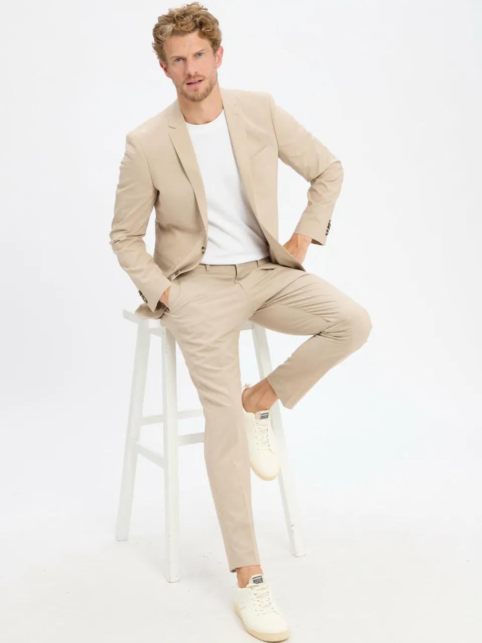 s.Oliver BLACK LABEL Hosen|Anzüge<Herren Baukasten-Hose beige uni