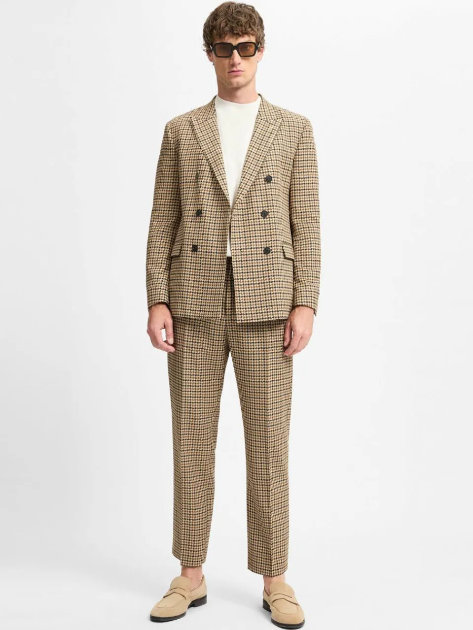 HUGO Baukasten-Anzüge|Anzüge<Herren Baukasten-Hose beige braun kariert
