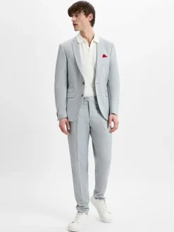 Finshley & Harding London Baukasten-Anzüge<Herren Baukasten-Hose - Hoxdon hellgrau gemustert