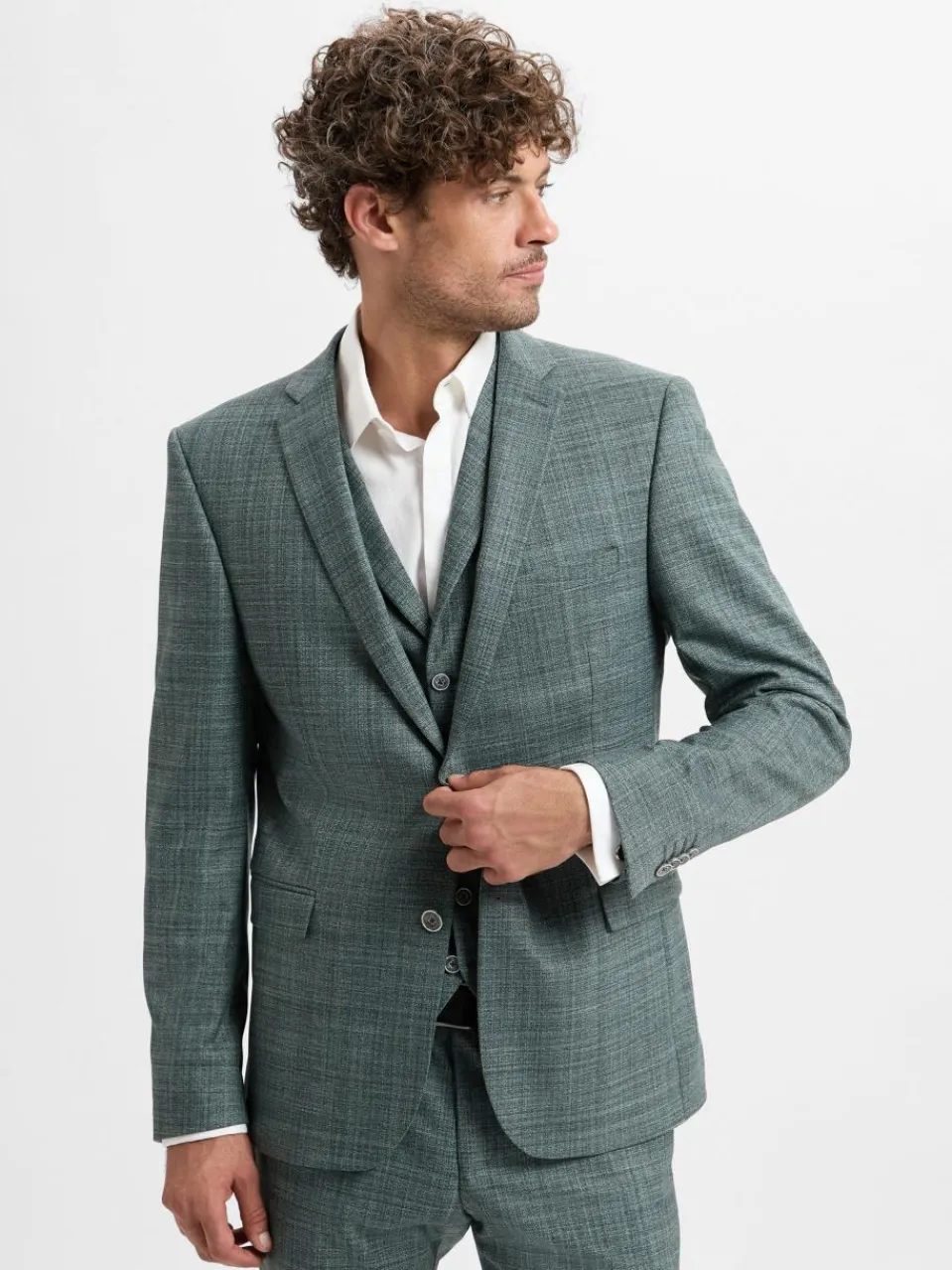 Finshley & Harding Baukasten-Anzüge<Herren Baukasten-Sakko grau tanne meliert