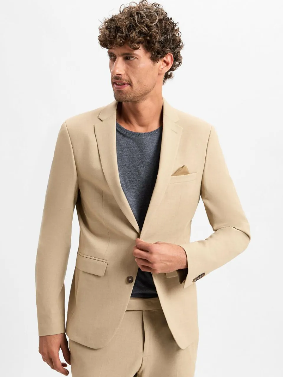 Finshley & Harding Baukasten-Anzüge<Herren Baukasten-Sakko beige meliert