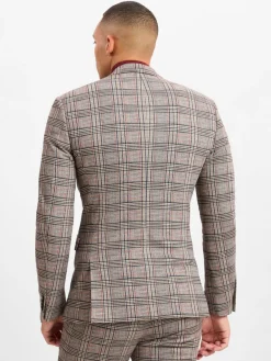 Finshley & Harding London Baukasten-Anzüge<Herren Baukasten-Sakko - Brixdon beige braun kariert