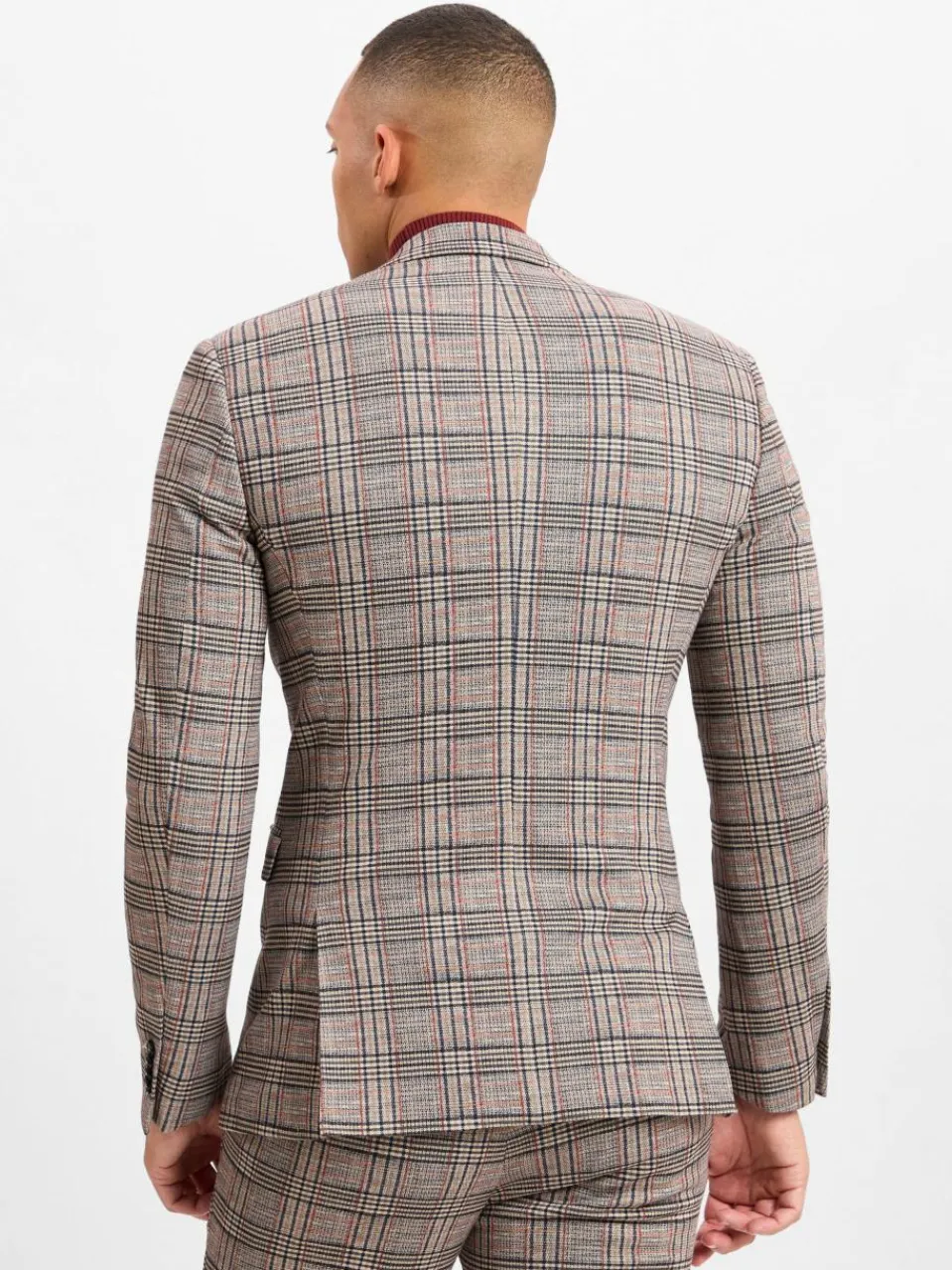 Finshley & Harding London Baukasten-Anzüge<Herren Baukasten-Sakko - Brixdon beige braun kariert