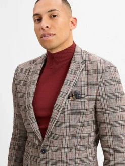 Finshley & Harding London Baukasten-Anzüge<Herren Baukasten-Sakko - Brixdon beige braun kariert