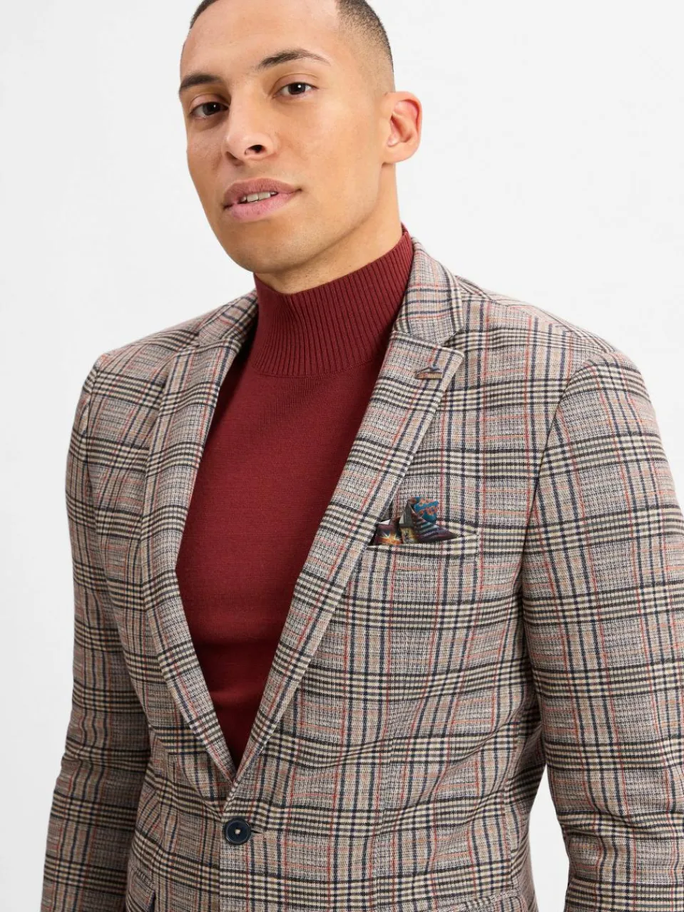 Finshley & Harding London Baukasten-Anzüge<Herren Baukasten-Sakko - Brixdon beige braun kariert