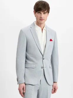 Finshley & Harding London Baukasten-Anzüge<Herren Baukasten-Sakko - Brixdon hellgrau ecru gemustert